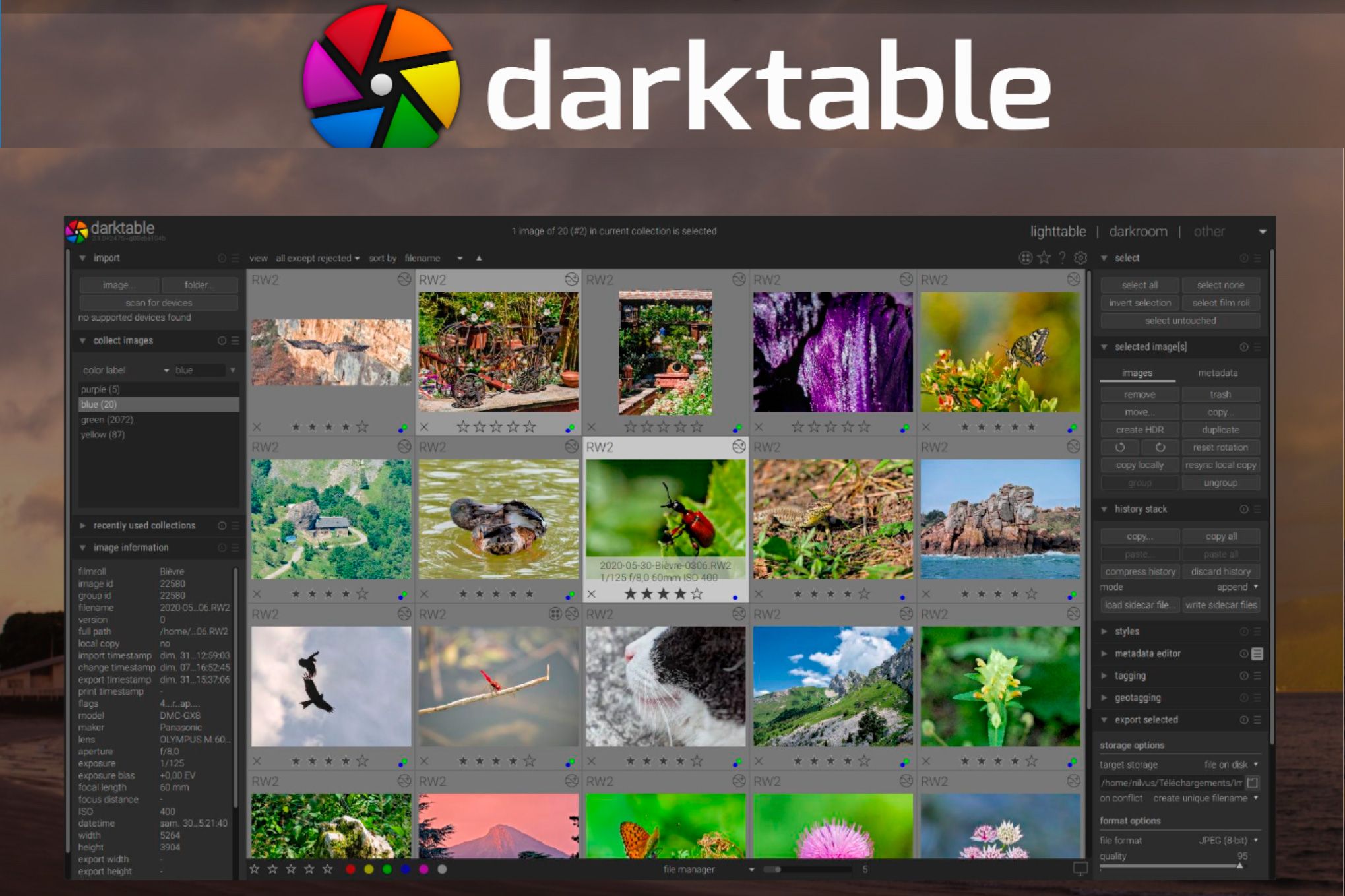 Darktable sebagai Alternatif untuk Canon RAW Image Converter..