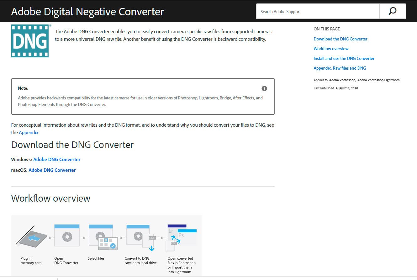Adobe DNG Converter ..