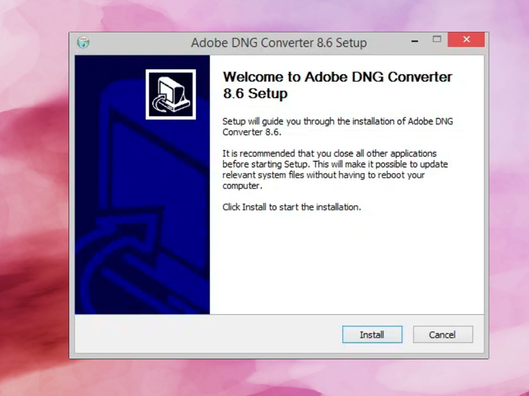 Instal Adobe DNG Converter..