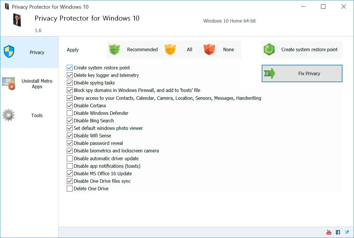 Privacy Protector for Windows 11 Tangkapan Layar.